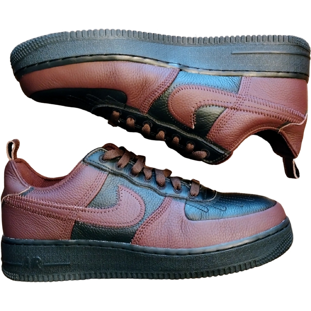 Nike Air Force 1 Low "Future Movement" Leather, Size 9, Black/Burgundy - Picture 6 of 11